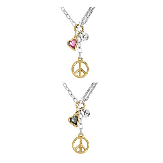 2 in 1 Necklace "Peace & Love"